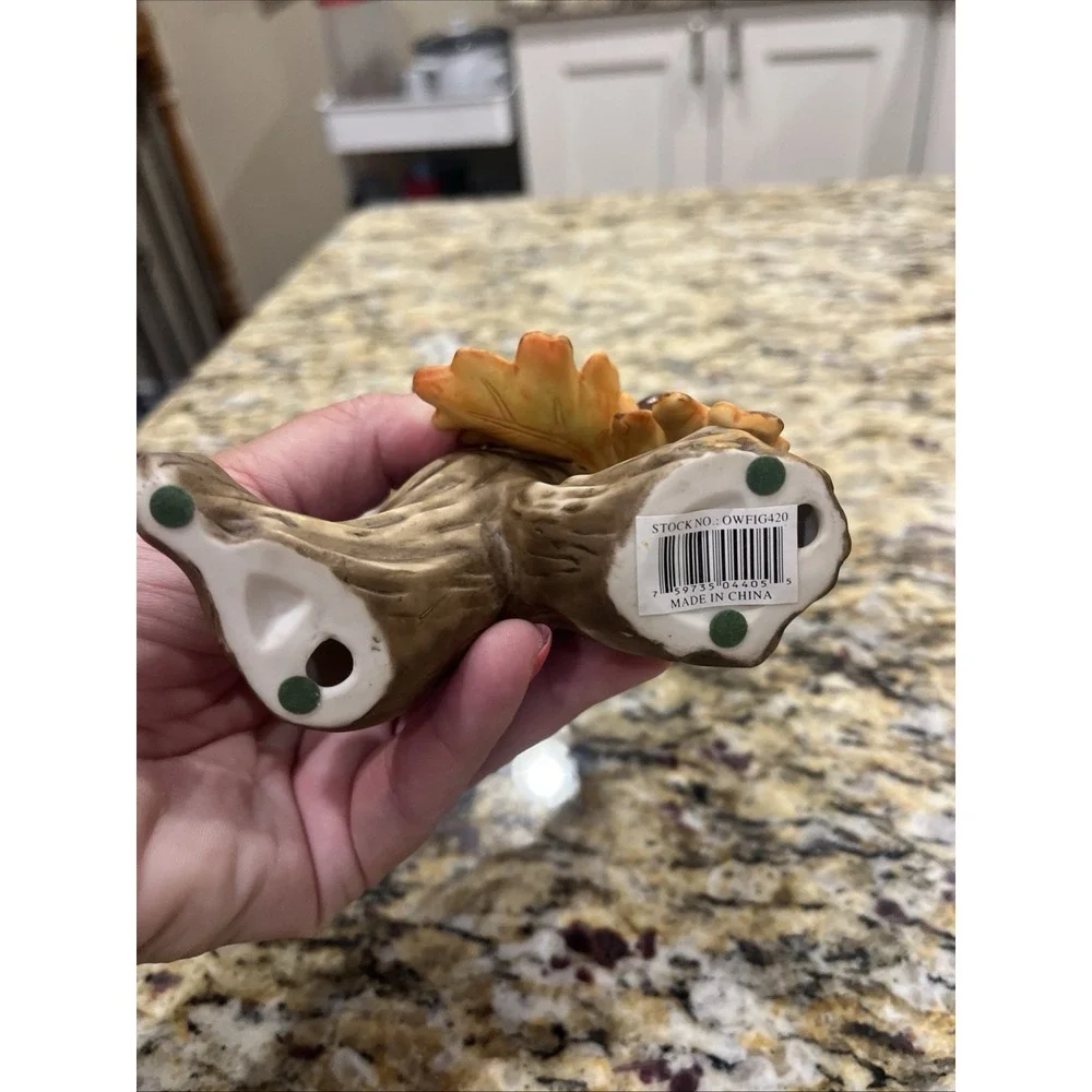Porcelain Blue Jay Figurine on Branch Autumn Oak Leaves Acorns Autumn 6